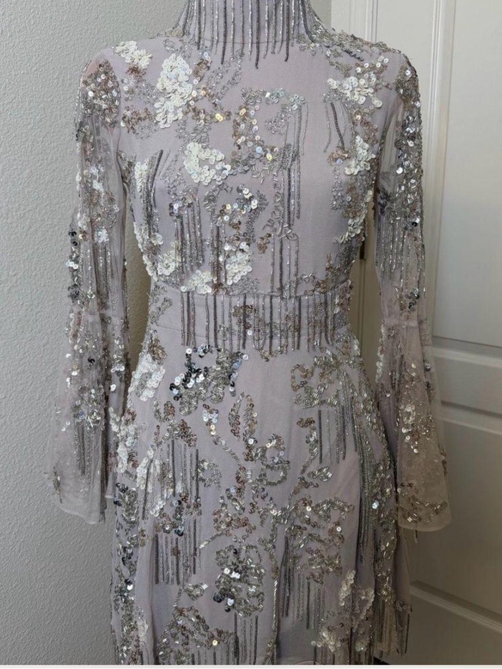Long Sleeve Sequin Mini Dress